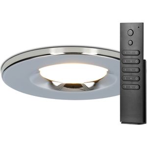 Set van 12 stuks dimbare LED inbouwspots chroom Venezia 6 Watt 2700K IP65 incl. afstandsbediening