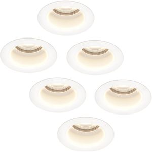 6x Mari LED inbouwspot verzonken - 5 Watt - Neutraal wit 4000K - Verwisselbare GU10 - Dimbaar - voor binnen en buiten - Wit