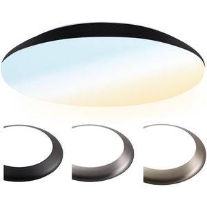LED Bulkhead 38 cm - Plafondlamp - Wandarmatuur -25W 2600 Lumen - CCT lichtkleur instelbaar - IK10 - Zwart - IP65 Waterdicht
