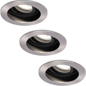 Set van 3 stuks Dimbare LED inbouwspot Mesa 5 Watt 6400K daglicht wit Kantelbaar IP20