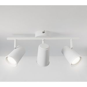 Riga LED Plafondlamp 3 spots Wit - Draaibaar en Dimbaar - 3 lichts - GU10 6000K daglicht wit - Plafondspot woonkamer en gang - Opbouwspot verlichting