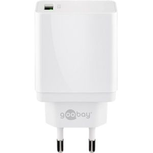 USB-A adapter - USB-A oplader - CEE 7/16 - USB-A adapter - 1 poorts - Quick Charge 3.0 - 3000mA - 18W - wit