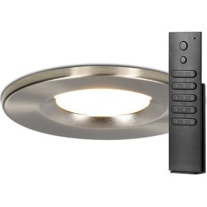 Set van 12 stuks dimbare LED inbouwspots RVS Venezia 6 Watt 2700K IP65 incl. afstandsbediening