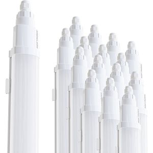 Q-Series - Set van 16 LED TL armaturen 150cm – IP65 Waterdicht – 48 Watt 5760 Lumen vervangt 192 Watt - 120lm/W - 6500K daglicht wit licht – gereedschapsloos Koppelbaar – IK08 - Tri-proof