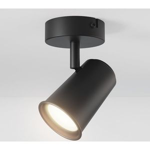 Riga LED Plafondspot Zwart - Draaibaar en Dimbaar - GU10 plafondlamp 4000K neutraal wit - 5W 400 Lumen - Opbouw spot voor woonkamer