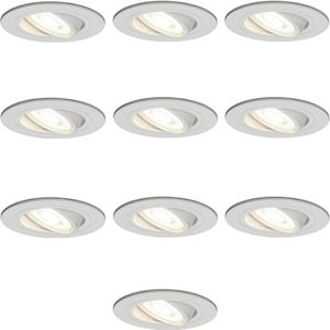 Set van 10 stuks dimbare LED inbouwspots met 5 Watt spot kantelbaar