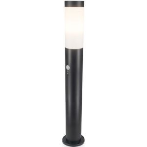 Dally LED Sokkellamp Zwart M – Bewegingssensor – Schemerschakelaar – E27 fitting – IP44 Waterdicht – 80 cm – tuinverlichting – padverlichting