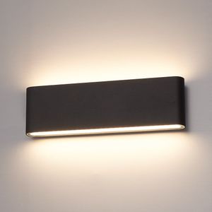 Dallas XL dimbare LED wandlamp - 3000K warm wit - 24 Watt - Up & down light - IP54 voor binnen en buiten - Tweezijdige muurlamp - Zwart