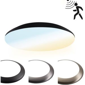LED Plafondlamp/Plafonniere met Sensor 12W Lichtkleur Instelbaar - 1300lm - IK10 - 25 cm - RVS