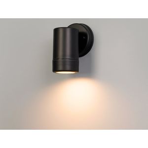 Otey – LED Wandlamp Zwart – Downlight - GU10 - 2700K warm wit licht - Dimbaar - IP44 waterdicht - Voor binnen & buiten - Wandspot - Polycarbonaat
