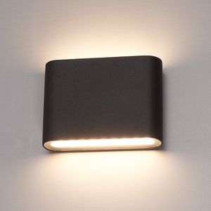 Dallas S dimbare LED wandlamp - 3000K warm wit - 6 Watt - Up & down light - IP54 voor binnen en buiten - Tweezijdige muurlamp - Zwart