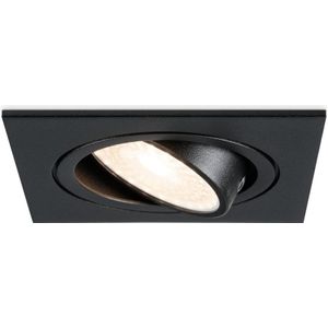 Dimbare LED inbouwspot Mallorca zwart vierkant - Kantelbaar - 5 Watt - IP20 - 4000K Neutraal wit - GU10 armatuur - spotjes plafond