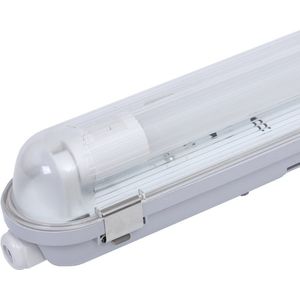 10x LED TL armatuur IP65 150 cm Koppelbaar 6000K incl. 24W LED buis RVS Clips