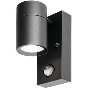 Mason wandlamp - 6000K warm wit - Bewegingsmelder en schemerschakelaar - IP44 spatwaterdicht - Spotlight voor binnen en buiten - Zwart