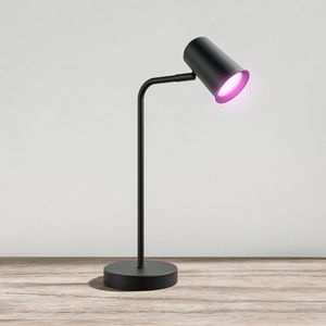 Riga smart LED tafellamp - Smart WiFi+ Bluetooth - Kantelbaar en draaibaar - RGBWW - Ingebouwde dimmer - Bureaulamp voor binnen - GU10 fitting - Zwart - 3 jaar garantie