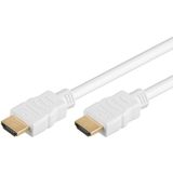HDMI kabel wit - 1.4 - High Speed - Geschikt voor 4K Ultra HD 2160p en 3D-weergave - Beschikt over Ethernet - 1,5 meter - Korte HDMI kabel