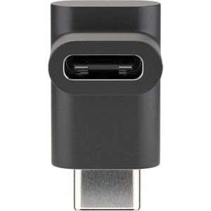 USB-C naar USB-C adapter - haaks naar boven/beneden - USB3.0 - tot 20V/3A / zwart