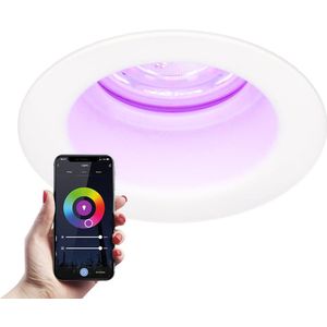 Mari smart LED inbouwspot verzonken - 5.5 Watt - RGBWW - WiFi+BLE - Verwisselbare GU10 - Dimbaar - voor binnen en buiten - Wit
