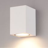 Marion - Dimbare LED wandlamp kubus - Incl. GU10 spot - 5 Watt 400 lumen - 2700K warm wit - IP65 - Wit - Binnen en buiten - 3 jaar garantie