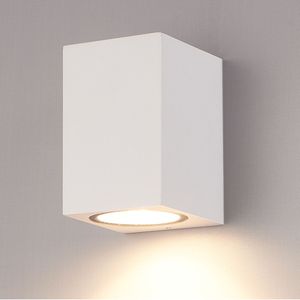 Marion - Dimbare LED wandlamp kubus - Incl. GU10 spot - 5 Watt 400 lumen - 2700K warm wit - IP65 - Wit - Binnen en buiten - 3 jaar garantie