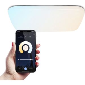 SMART LED Plafondlamp - RGBWW - WiFi en Bluetooth - 2400lm - Slimme Verlichting - 24W - Plafonniere - 29x29 cm - Vierkant