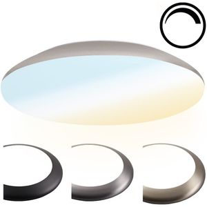 LED Bulkhead 38 cm - Plafondlamp - Wandarmatuur - 25W 2600 Lumen Dimbaar - CCT lichtkleur instelbaar - IK10 - Chroom - IP65 Waterdicht