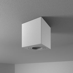 Gibbon LED opbouw plafondspot - Vierkant - IP65 waterdicht - GU10 fitting - Plafondlamp geschikt voor badkamer - Wit