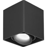 Dimbare LED Opbouwspot plafond Esto Zwart incl. GU10 spot 5W 4000K IP20 kantelbaar