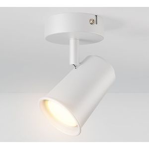 Riga LED Plafondspot Wit - Draaibaar en Dimbaar - GU10 plafondlamp 2700K warm wit - 5W 400 Lumen - Opbouw spot voor woonkamer