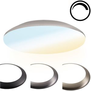 LED Bulkhead 30 cm - Plafondlamp - 18W 2100 Lumen Dimbaar - CCT lichtkleur instelbaar - IK10 - Chroom - IP65 Waterdicht