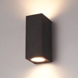 Buitenlamp - Wandlamp buiten - Badkamerlamp - Cannes - Zwart - IP54 - Geschikt voor 2 GU10 spots