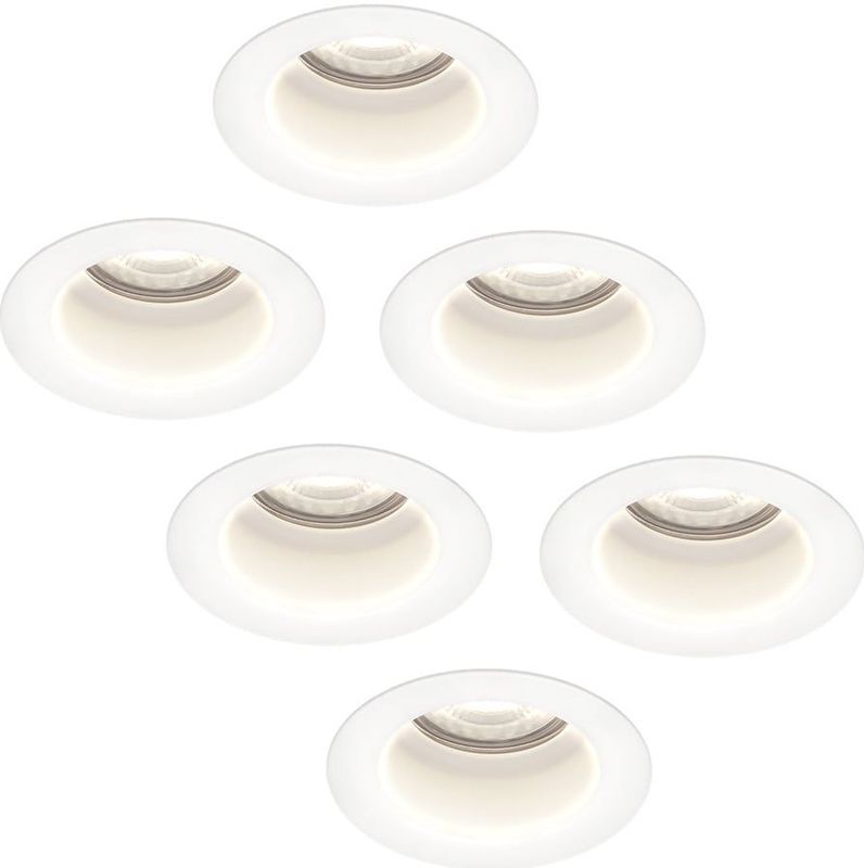 6x Mari LED inbouwspot verzonken - 3.8  Watt - Daglicht wit 6000K - GU10 LED module - Dimbaar - Lagere inbouwdiepte - voor binnen en buiten - Wit