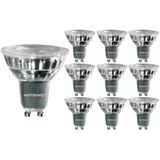 Set van 10 GU10 LED spots 5 Watt Dimbaar 2700K warm wit (vervangt 50W)