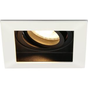 Durham dimbare LED inbouwspot - Kantelbaar - Vierkant - Verzonken - Wit - 5W - GU10 - Plafondspots - 2700K warm licht - IP20