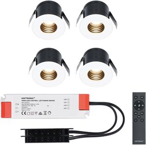 4x Betty witte LED Inbouwspots complete set - Dimbaar - 12V - 3 Watt - Veranda verlichting - voor binnen en buiten - 2700K warm wit