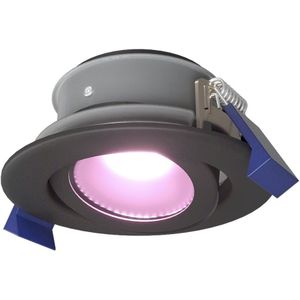 Smart Lima LED inbouwspot - Kantelbaar - Dimbaar - RGBWW - IP65 waterdicht en stofdicht - Buiten - Badkamer - GU10 verwisselbare lichtbron - 5 Watt - Veiligheidsglas - Zwart - 2 jaar garantie