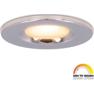 Dimbare LED inbouwspot chroom Venezia 6 Watt 2200-2700K IP65 - Dim to warm