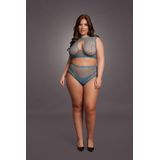 Shots - Le Désir DES027BLUOSX - Duo Net Key-Hole Bra Set - Queen Size - Ocean Deep XL - XXXXL