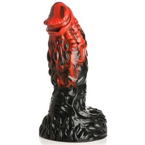 Vulcan - Siliconen Dildo - Zwart/Rood