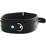 Kiotos - Premium Lederen Collar - Metalen Hardware in Unicorn Kleuren - Zwart/Rainbow