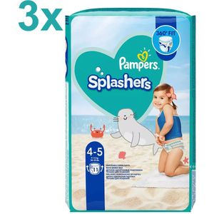 Pampers - Splashers - Wegwerpbare Zwemluiers - 9-15kg - Maat 4-5 - 33 Stuks