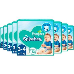 Pampers - Splashers - Wegwerpbare Zwemluiers - 6-11kg - Maat 3-4 - 96 Stuks