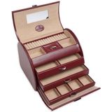 Windrose - Merino - Sieradendoos - Rood - Imitatieleer