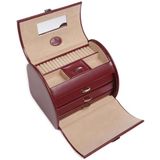 Windrose - Merino - Sieradendoos - Rood - Imitatieleer