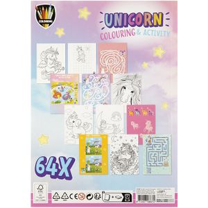 Kleur- en spelletjesboek unicorn
