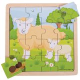 Houten puzzel schaap en lam