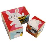 Toys Amsterdam Blokkenpuzzel Dieren Junior Hout 10 Cm 4-delig