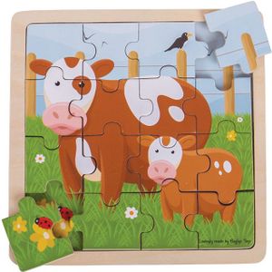 Houten puzzel koe en kalf