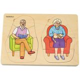 Houten lagen puzzel opa & oma