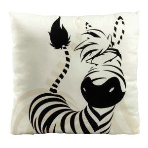 Kussen zebra wit